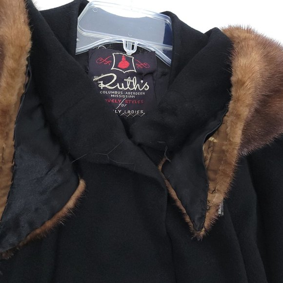 Vintage El Candida Windermere Cashmere Coat Custom Size Fur Collar Retro - Picture 5 of 11